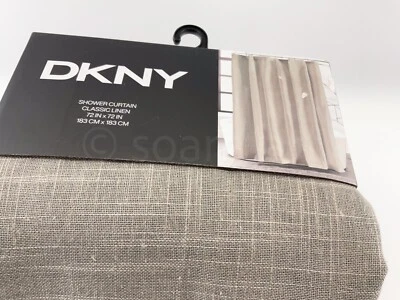DKNY Cortinas de Ducha LINO CLÁSICO Natural Taupe 72" x 72" Nuevas Foto 1 de 4