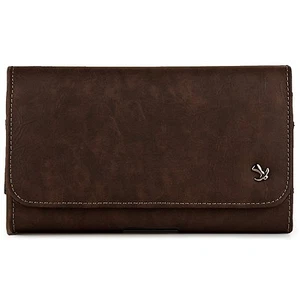Funda marrón con clip para cinturón horizontal bolsa de cuero para LG V10 G4 Pro - Imagen 1 de 4