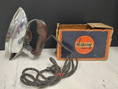 VTG GE Hotpoint Phantom Calrod Clothes Iron  #119F100 w/(Damaged)Box  -Untested  - Image 1 of 4