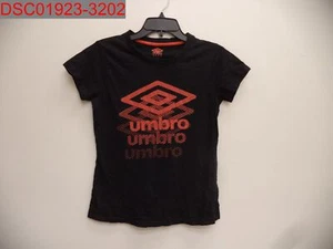 Pre-Owned - Umbro Unisex Kids Black Orange Layered Logo T-Shirt, Size M - Picture 1 of 6
