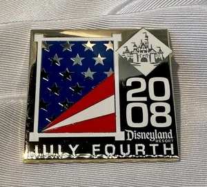 Vintage Disneyland Cast Member Only Pin Patriotic July 4th Work Day 2008 - Picture 1 of 3