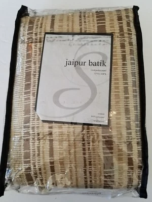 Jaipur Batik Rod Pocket Pebble Brown 54"x108-inch Curtain Panel EXTRA LONG  - Image 1 of 4