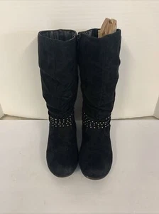 Rampage Girl Callie Slouch Boot Black Size 1 - Picture 1 of 7