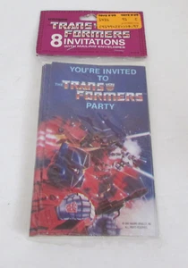 VINTAGE 1984 Transformers 8 Party Invitations + Envelope Optimus Prime NIP NOS - Picture 1 of 2