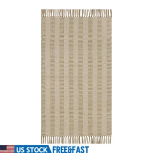 Handwoven Accent Rug 24" X 40" Livingroom Office Dorm 100% Cotton Stripes New - Picture 1 of 9
