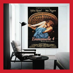REPRO TOILE AFFICHE CINEMA FILM POSTER PHOTO EMMANUELLE 4 1984 SYLVIA KRISTEL - Photo 1/2