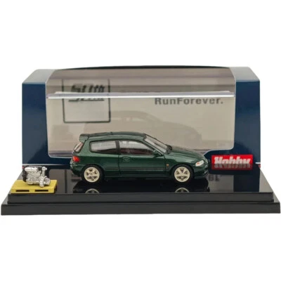 1:64 Hobby Japan EG6 Sir-S With Engine Lausanne Green Diecast Models HJ641017SG - Image 1 of 4