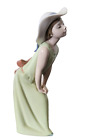 Lladro 'Curious' #5009 - Girl in a Green Dress with Hat