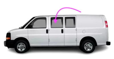 Se adapta a Chevrolet Express 1996-2002 y GMC Savana puerta trasera izquierda vidrio/móvil, transparente Foto 1 de 4