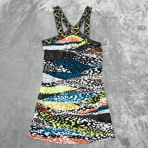 BCBG Max Azria Zotia Kleid Damen XS Neckholder Mehrfarbig Strick Mini Party - Bild 1 von 5