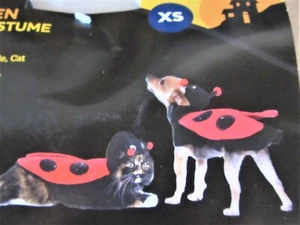 lady bug XS dog halloween costume hoodie & black sequin wing dot - Picture 1 of 4