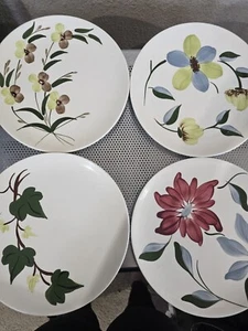 Blue Ridge Southern Potteries Vintage Set Of 4 Dinner Plates Floral 9.5" - Picture 1 of 7