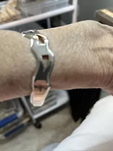 VTG Sterling Silver 18g 925 Signed MEXICO TAXCO TB-21 Cuff Bracelet Chevron 🔥 - Picture 1 of 8