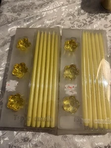 SET ... 1 x 12 Stück und 1 x 11 Stück = 23 schlanke Kerzen + 6 Kerzenhalten Glas - Bild 1 von 4