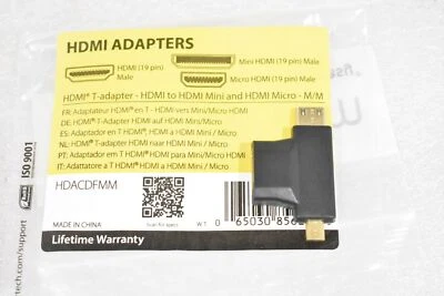 STARTECH HDACDFMM HDMI 2-IN-1 T-ADAPTER HDMI TO HDMI MINI OR HDMI MICRO - Image 1 of 4