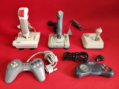 LOT JOYSTICK CONTROLLER RETRO COMPUTER PC SPIEL VINTAGE PORT QUICK SHOT IBM DOS - Bild 1 von 4