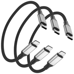 30cm USB C auf Lightning Kabel Kurz, 3 Pack MFi Zertifiziert iPhone Ladekabel - Bild 1 von 8
