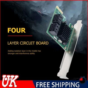 SATA3.0 4 Port Riser PCI-E X1/X4/X8/X16 Expansion Adapter Card 6Gbps for Windows - Picture 1 of 8