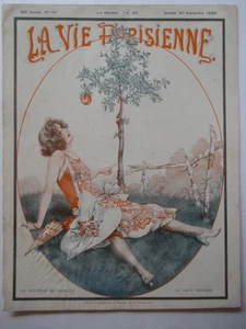 La Vie Parisienne 1922 Herouard illus. "maiden touching apple tree" cover only - Bild 1 von 2