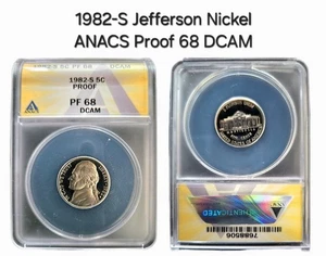 1982-S 5c Jefferson Nickel ANACS PF68DCAM - Picture 1 of 3