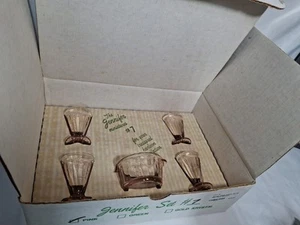 Vintage Mosser Jennifer Miniatur Set #7 rosa Glas Eisbecher & Eimer - Bild 1 von 10