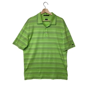 Nike Tiger Woods Collection Golf Polo Dri-Fit Stripes Lime Green Size L  - Picture 1 of 11