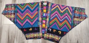 Poncho Huipil Guatemalteco De Colección Top Pesado Bordado Tejido a Mano BOHO OS - Imagen 1 de 14