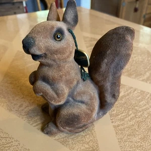Vintage HEISSNER Flocked Squirrel 5.5” Germany With Original Tag - Picture 1 of 13