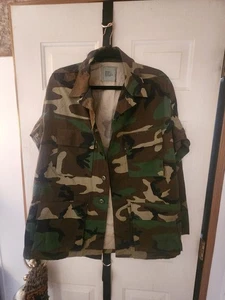 US Air Force Combat Woodland Camo Field Jacket Medium Reg Coat CHEST 37- 41 - Picture 1 of 10