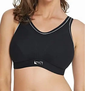 Royce Black Impact Free Sports Bra Non-Wired 100% Cotton No padding S1224 - Picture 1 of 4
