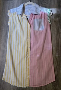 RARE Gap Multicolor Stripe Shirt Dress Sz L 80s Retro Fits Adult Medium SOLD OUT - Picture 1 of 19