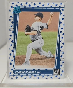 Clarke Schmidt 2021 Donruss Rated Rookie Blue Stars Parallel New York Yankees - Picture 1 of 2