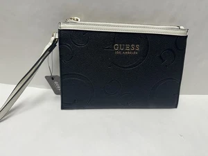 NEW GUESS BLACK / WHITE SLIM WRISTLET 9” X 6” - Picture 1 of 5
