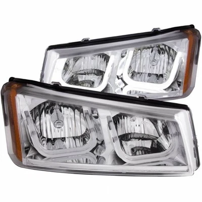 ANZO For Chevy Silverado 2500 HD 2003-2006 Projector Headlights w/ U-Bar Chrome - Image 1 of 4