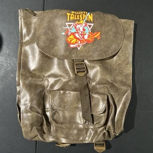 Disney Talespin Cartoon Backpack Drawstring Faux Leather 12.5"x15" New J - Picture 1 of 5