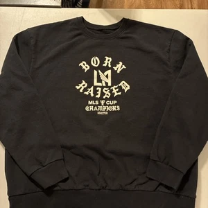 Born X Raised LAFC MLS Champs Crewneck Black Sweatshirt Size XL - Picture 1 of 4