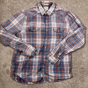 Camisa a Presión Lucky Brand True Indigo Chambray Perla Para Hombres Grande Calce Clásico Exterior - Imagen 1 de 12