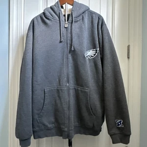 EUC PHILADELPHIA EAGLES PRO LINE JACKET MENS SZ LARGE NFL VINTAGE SHERPA HOODIE - Picture 1 of 17