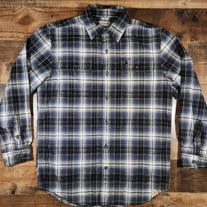 Carhartt Flanellhemd Herren mittelblau weiß kariert Workwear dick schwer - Bild 1 von 10