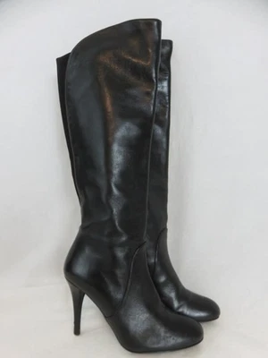 Stuart Weitzman Black Leather Knee High Boot Stretch Back 3.5" Heel SZ US 6.5 - Image 1 of 4
