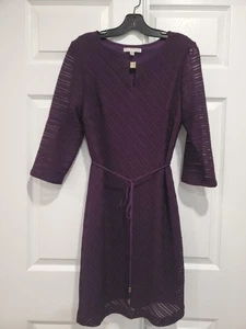 Studio One New York Größe 12 tailliertes lila Kleid Häkel-Overlay Datum Nacht - Bild 1 von 9