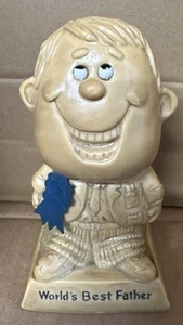 "World's Best Father" 1970 Vintage 6" Tall Figurine Made In USA R&W Berries - Picture 1 of 6