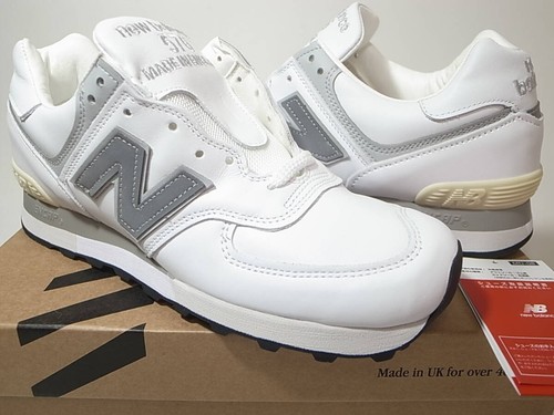 NEW BALANCE Sneaker uomo Blance OU576WSI tutta pelle bianca made in England nuova Us7 5