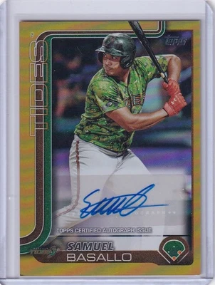 2025 Topps Pro Debut Samuel Basallo Auto TRUE GOLD Foil /50 #PD-170 Orioles RC - Image 1 of 2