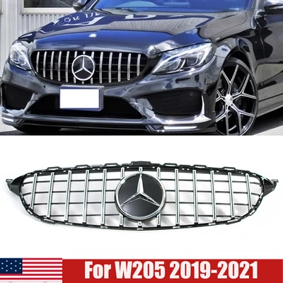 Front Grill w/Emblem for 2009-2021 Mercedes Benz W204 C-Class C200 C300 C180 C43 Foto 1 de 4