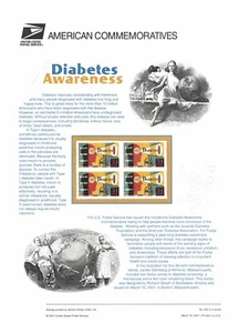 # 622 34c Diabetes Awareness # 3503 2001 USPS PANEL DE SELLOS CONMEMORATIVOS - Imagen 1 de 2