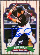 Matt Kroon Signed IP 2021 Reading Fightin Phils Card #19 Philadelphia Phillies!