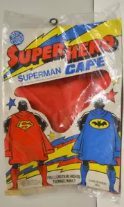 SUPERMAN Super Hero 41" CAPE w Original Card / Packaging Adult Ben Cooper 1976 - Picture 1 of 3