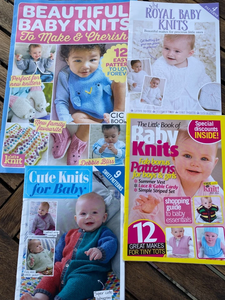 4 Baby Pattern Booklets Knitting Cute Knits, Royal Knits, Beautiful Clothes - Image 1 of 4