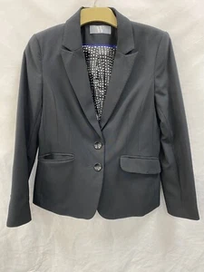 BHS Black Spotty Lining Short Length Jacket Size 12 - Picture 1 of 4